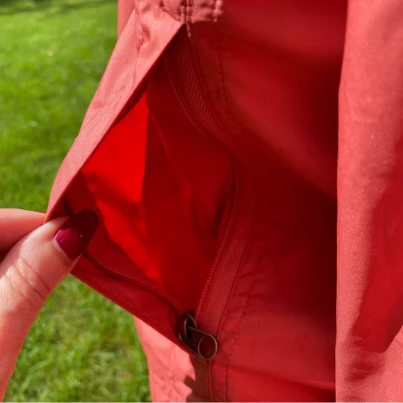 PATAGONIA JACKET COAT HOODIE ZIP FRONT POCKETS WINDBREAKER SALMON PEACH SIZE L - Picture 5 of 13